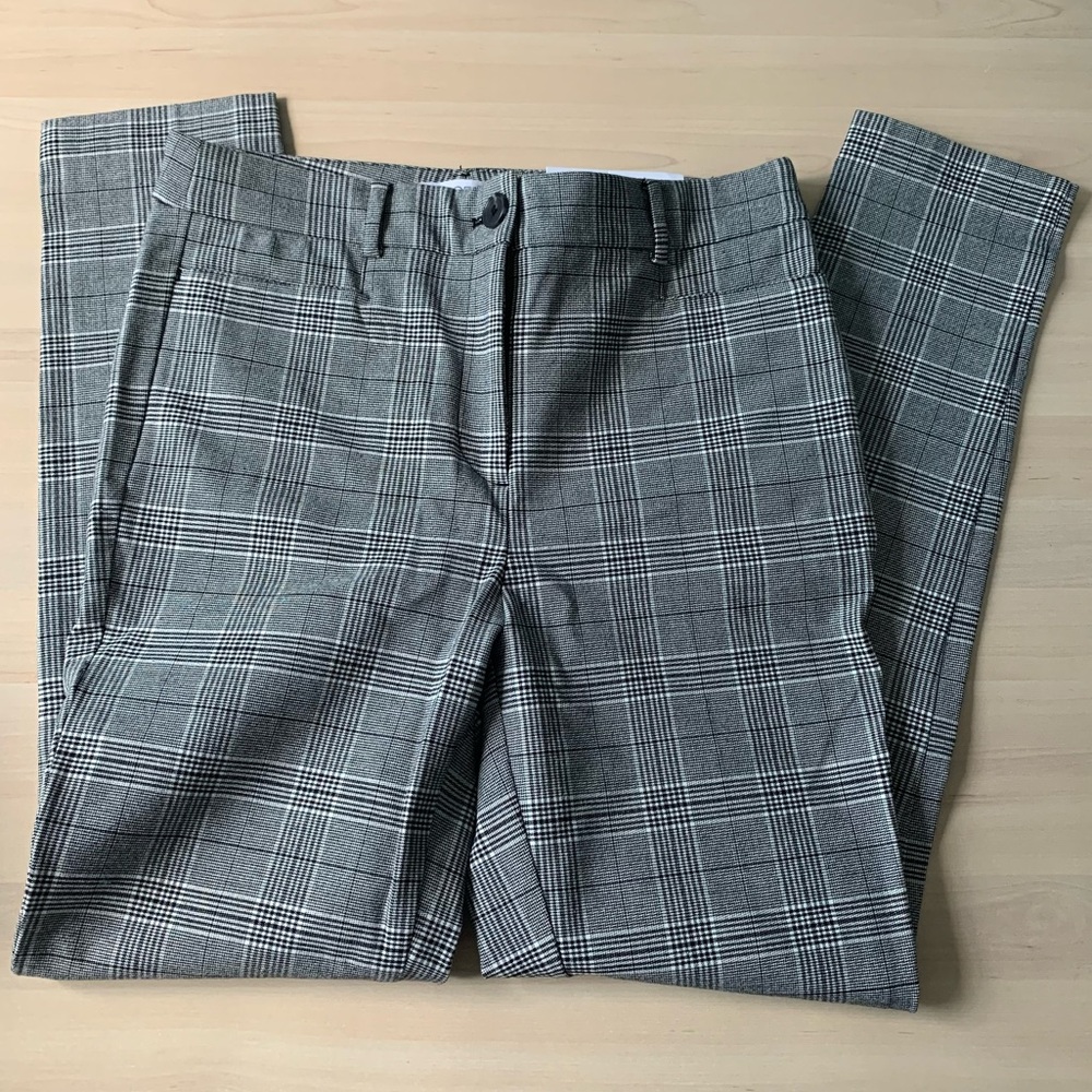 LOFT Gray Plaid Skinny Pants